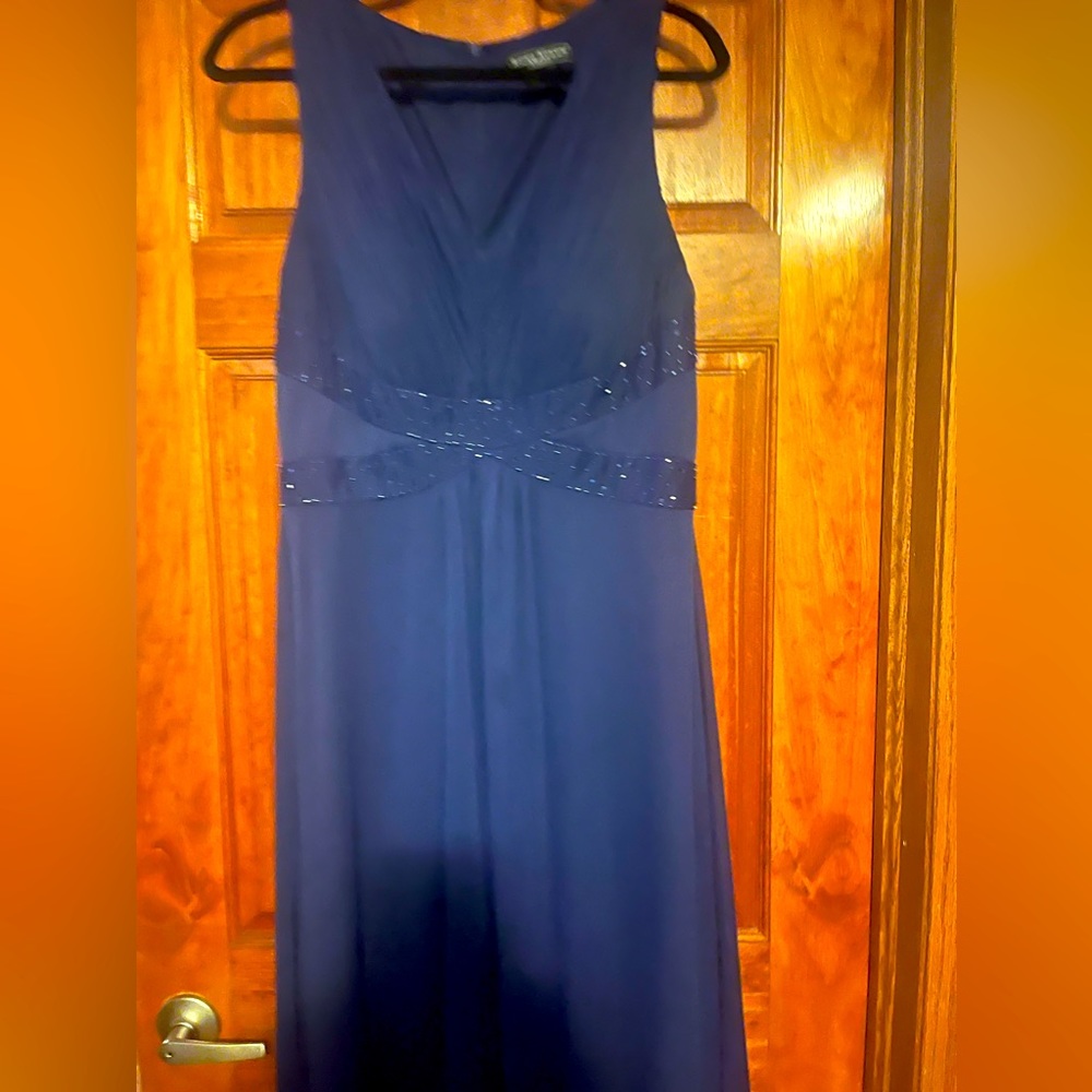 Navy mid length dress